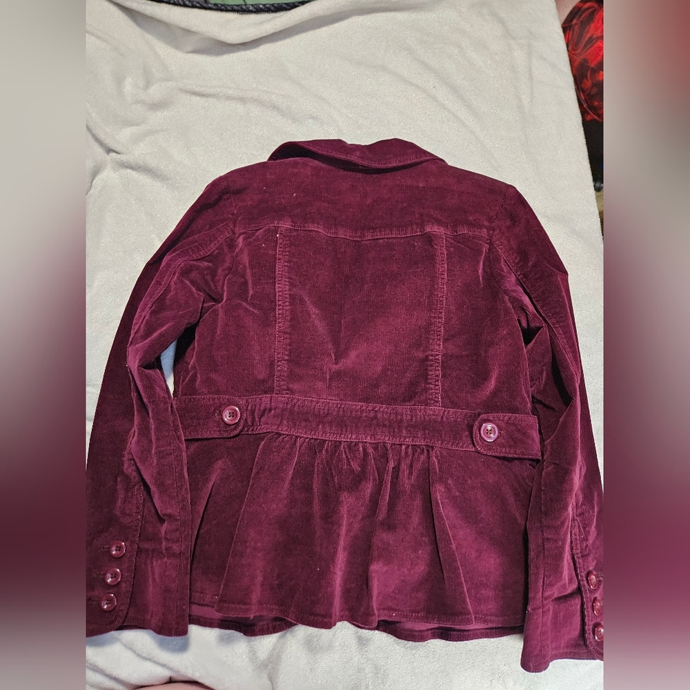 Burgundy Velvet Women's Jacket - Picture 4 of 4